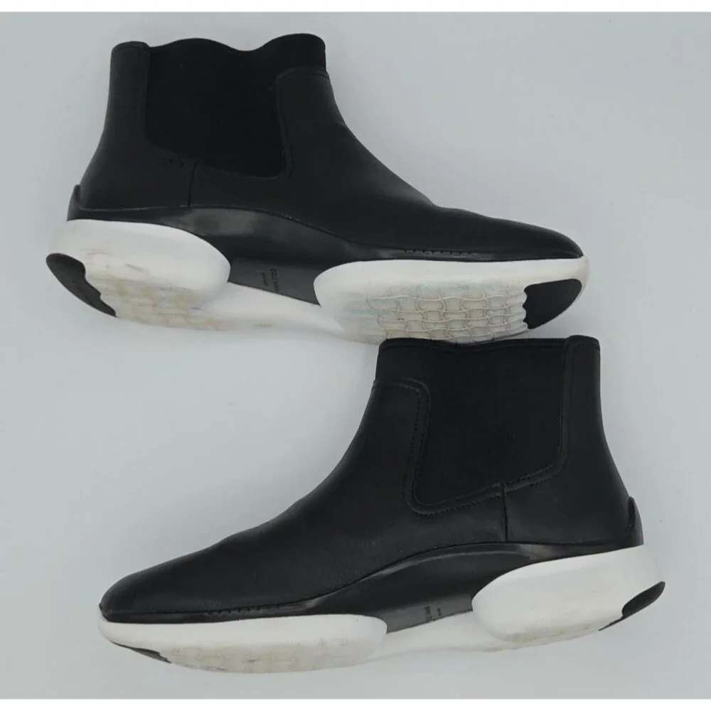 Waterproof Cole Haan 3 Zerogrand Chelsea Black Leather Ankle Boots Size 7B